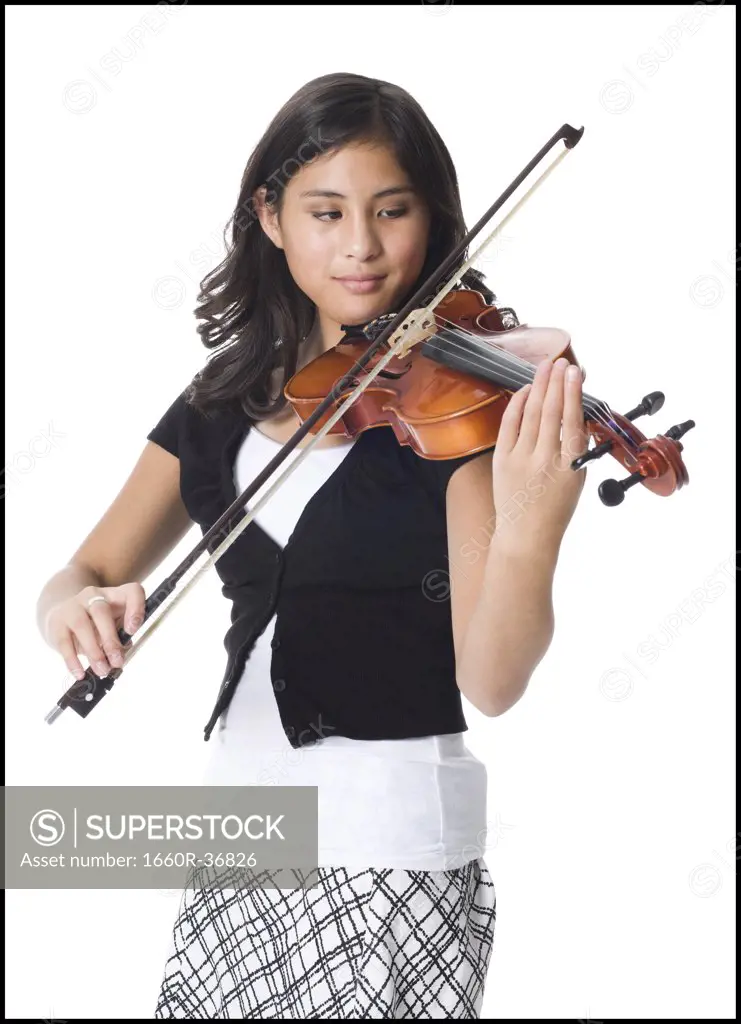 Young woman with a violin.