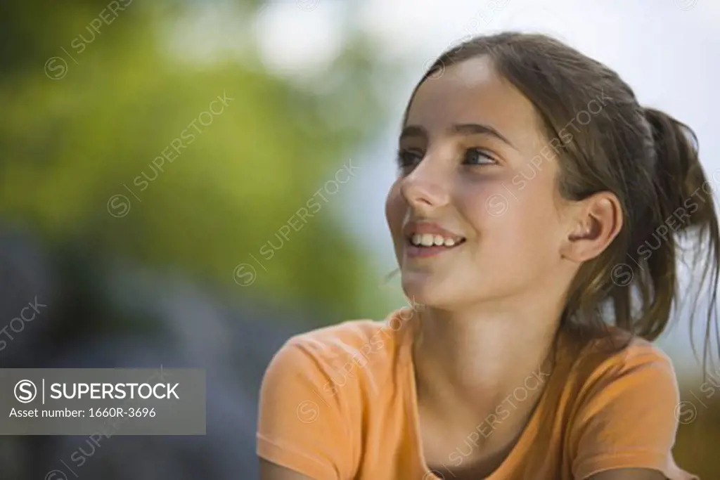 Close-up of a girl looking sideways