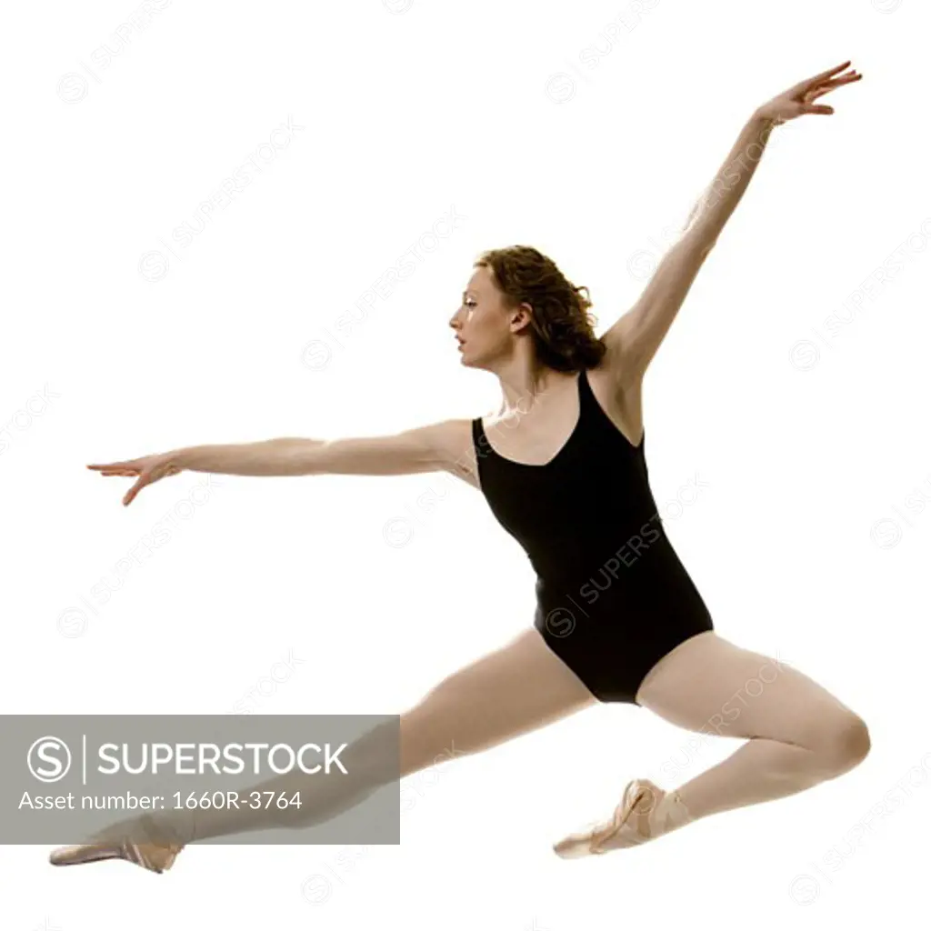 Young ballet dancer jumping