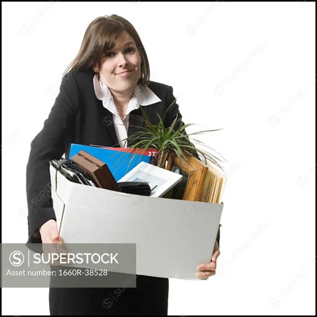 businessperson clearing out things