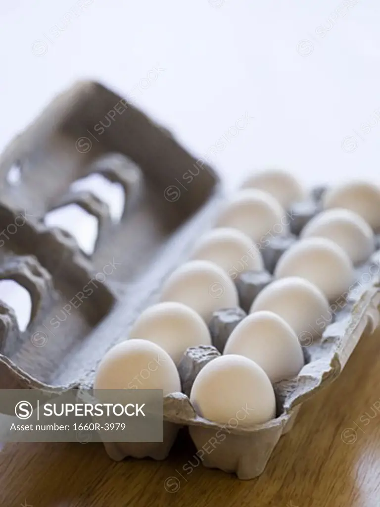 Eggs in an egg carton