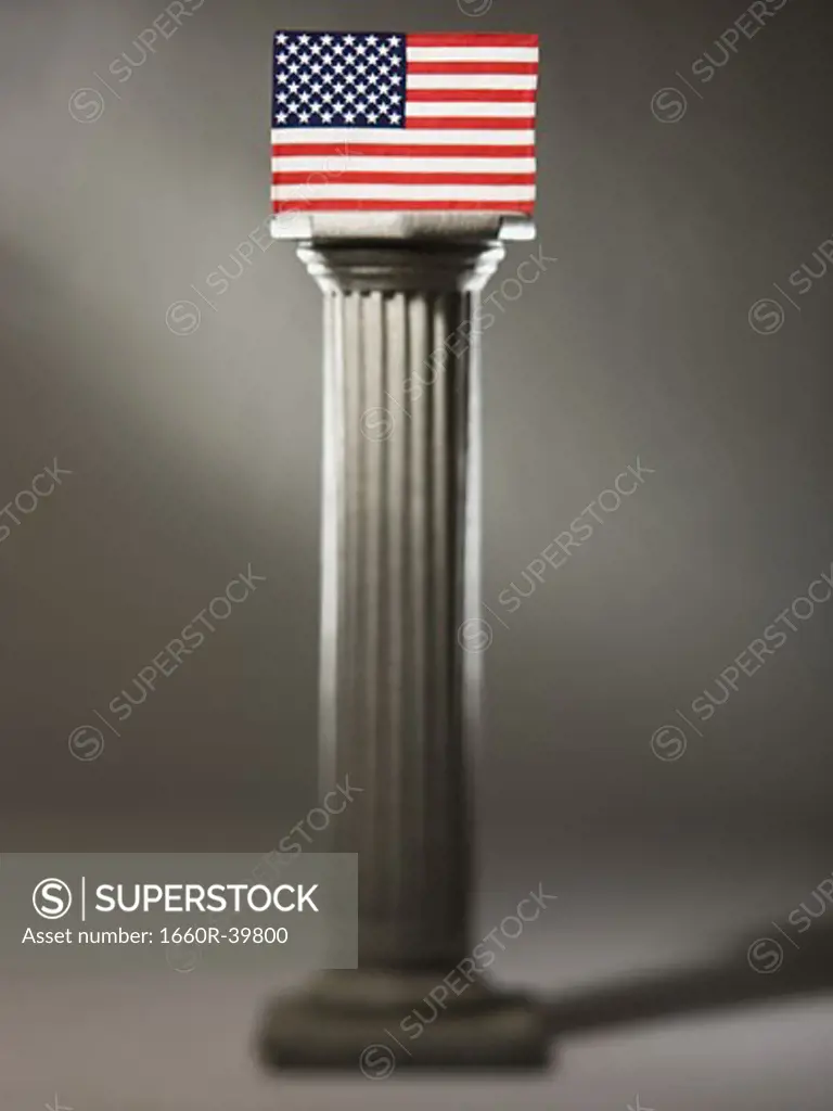 American flag on a pedestal