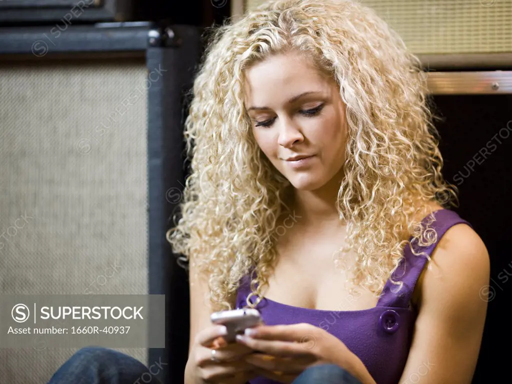 woman text messaging