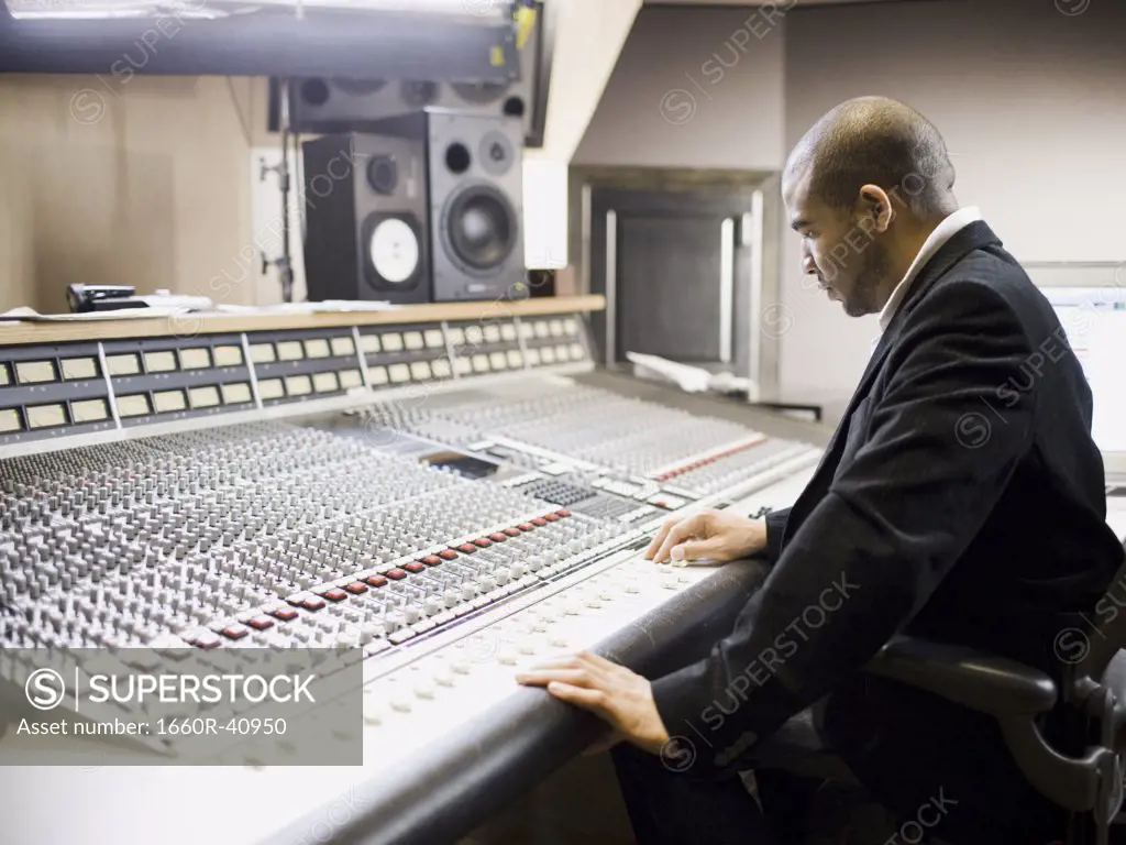 man working in a recording studio
