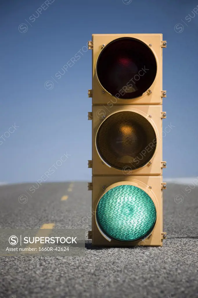 traffic signal in the middle of the highway