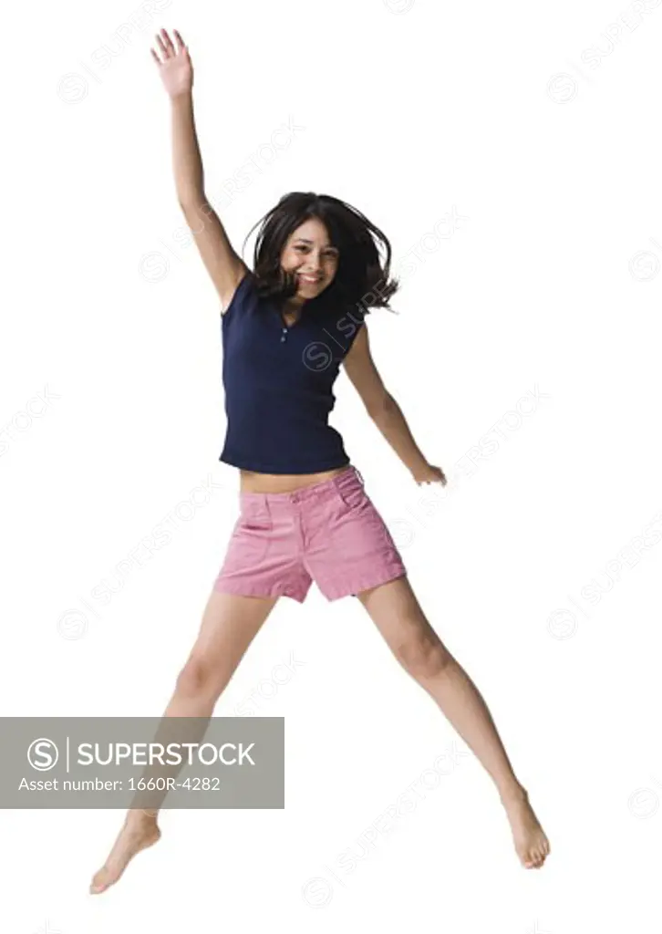 Teenage girl jumping