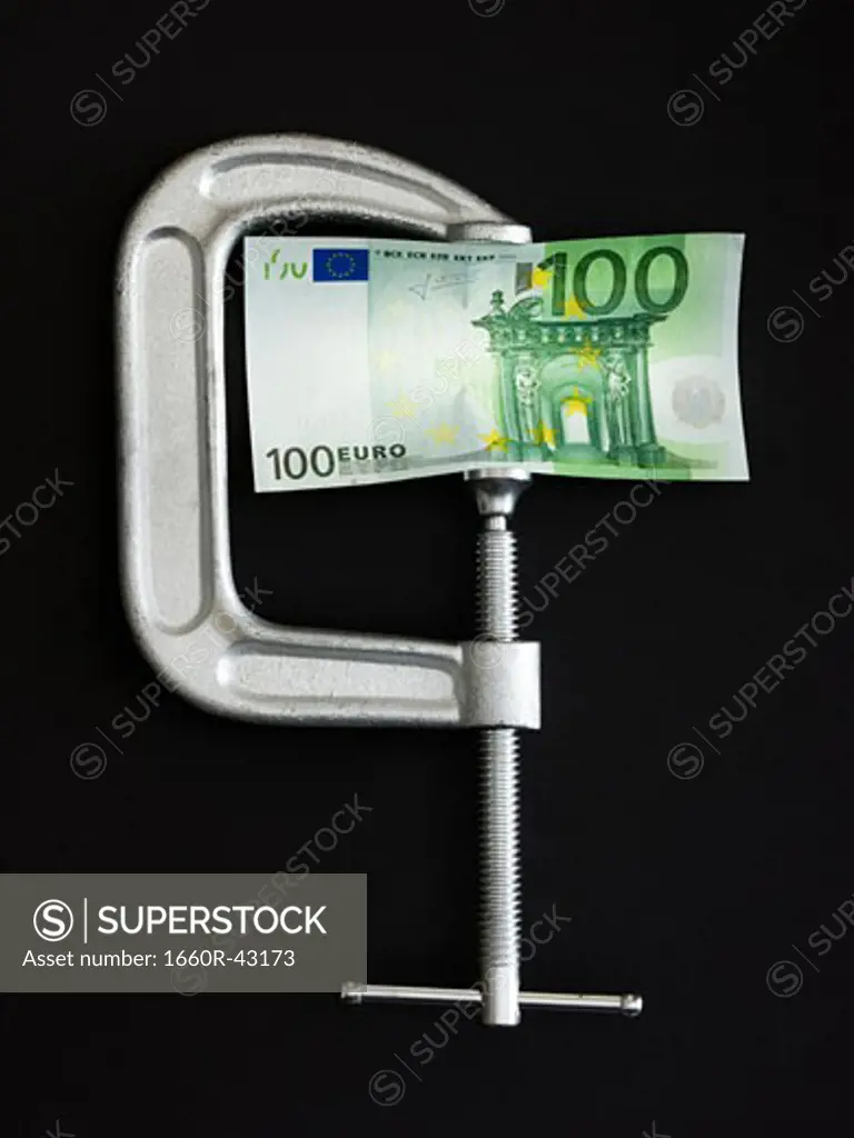 euro in a clamp