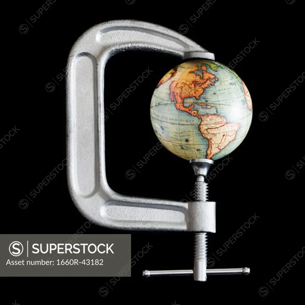 globe in a clamp