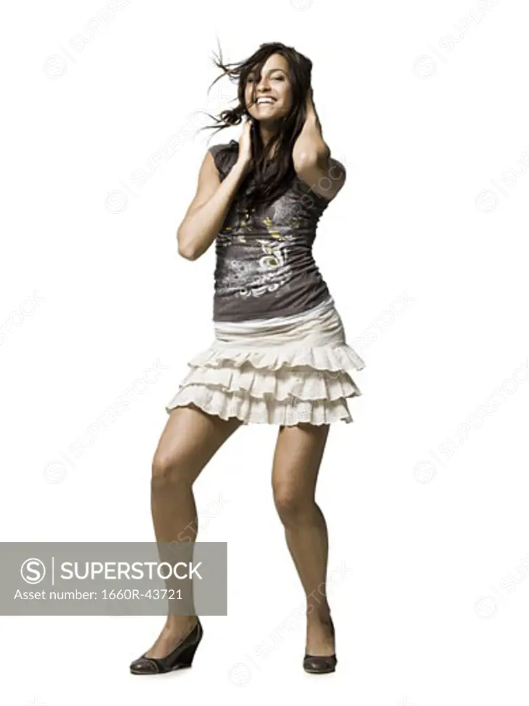 woman in a skirt dancing
