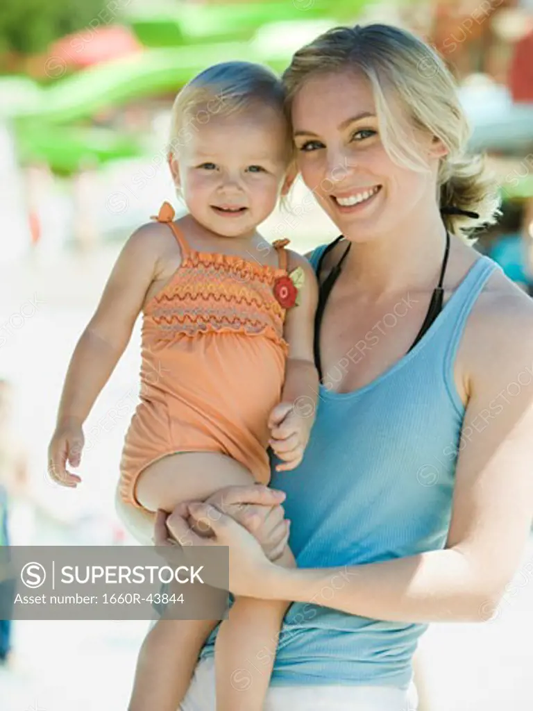 mother and daughter at a waterpark