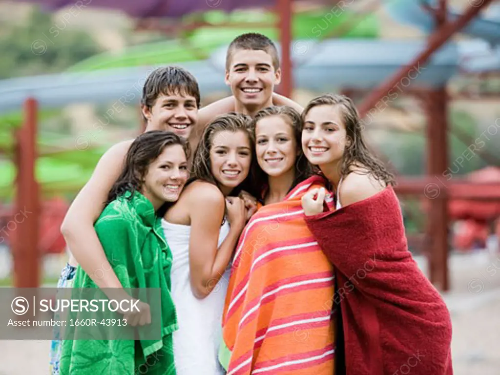 teenagers at a waterpark