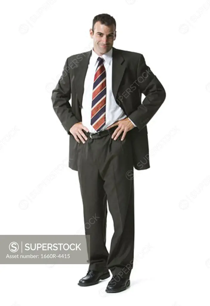 Portrait of a businessman sanding