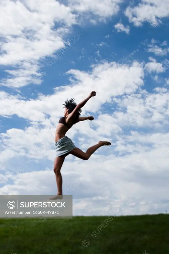 Person leaping in the air