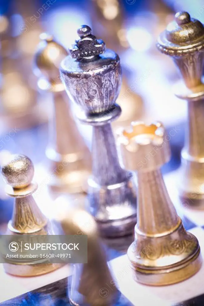 Chess board and chess pieces