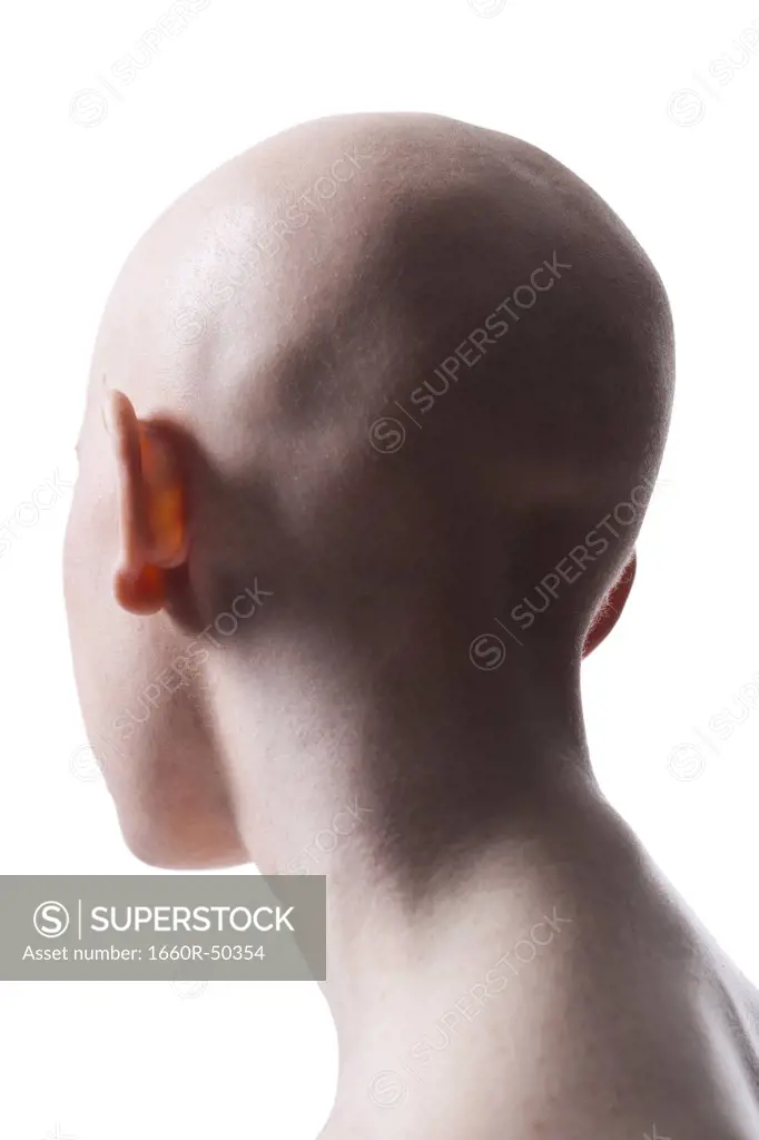 Bald woman from behind