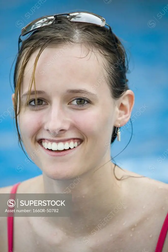 Woman posing in water