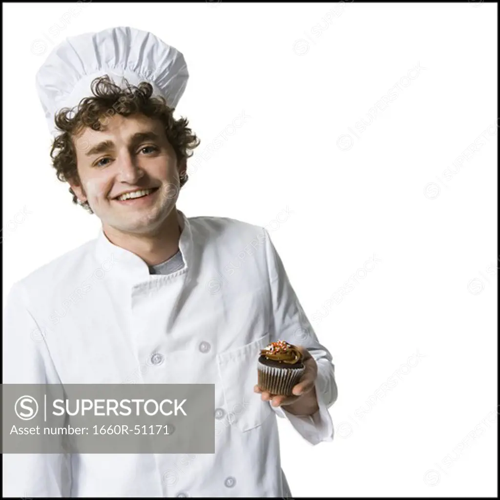 Chef with cupcake