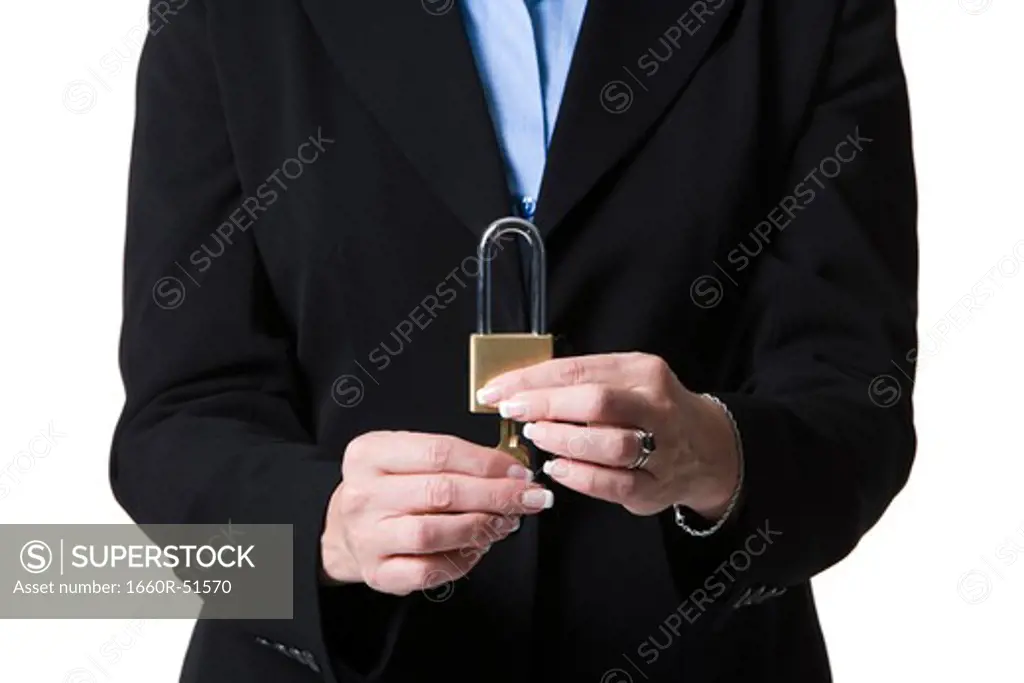 Businesswoman with lock