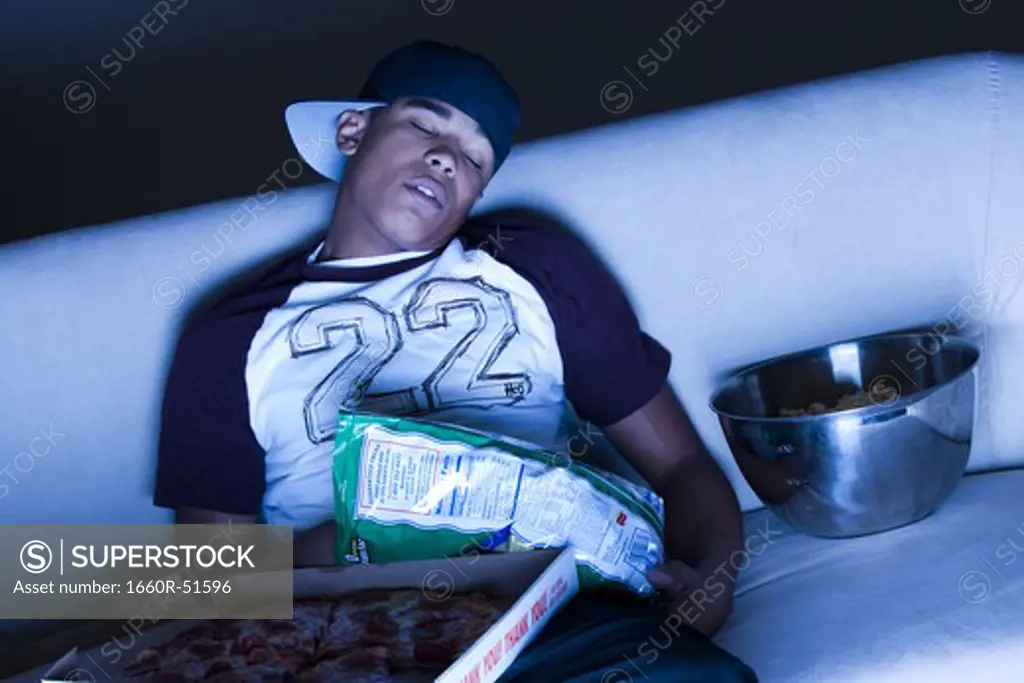 Man sleeping on a couch
