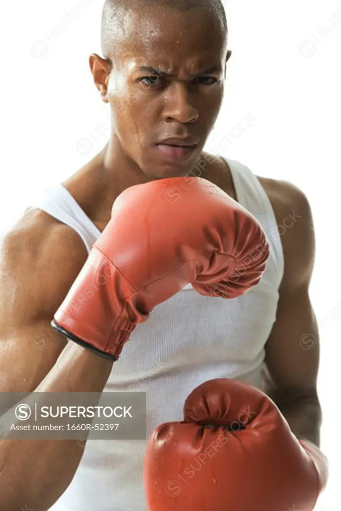 Man wearing boxing gloves