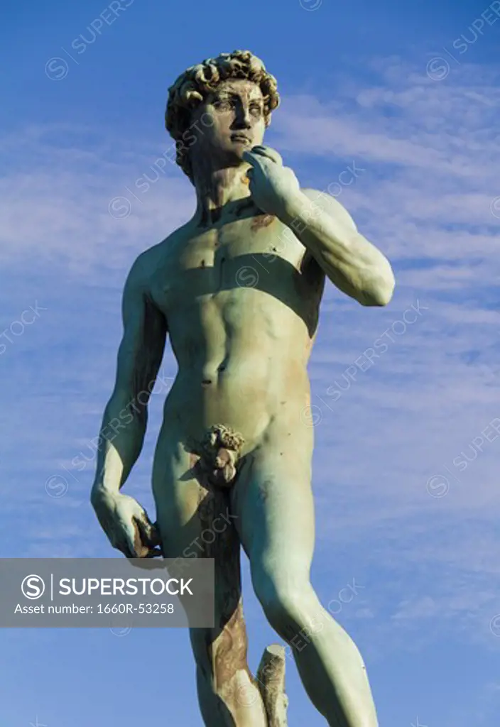 Italy, Florence, Statue of David against sky