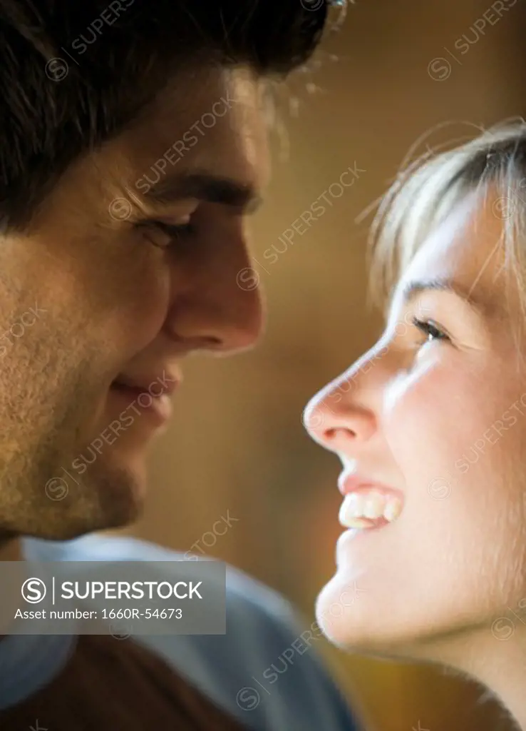 Closeup of couple smiling