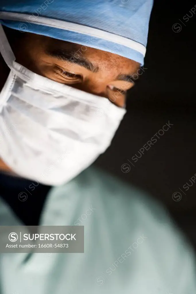 Male doctor in surgical scrubs