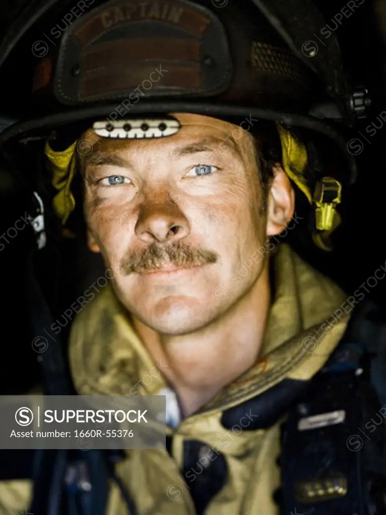 Portrait of a firefighter smiling