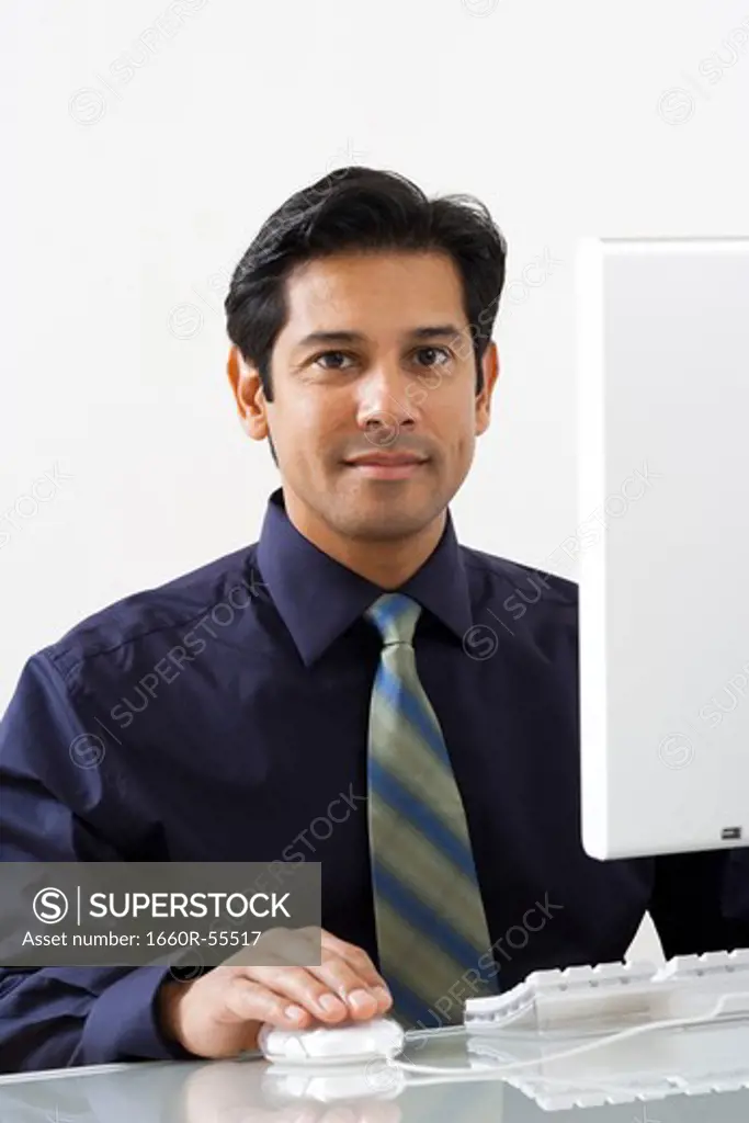 Man working at a computer