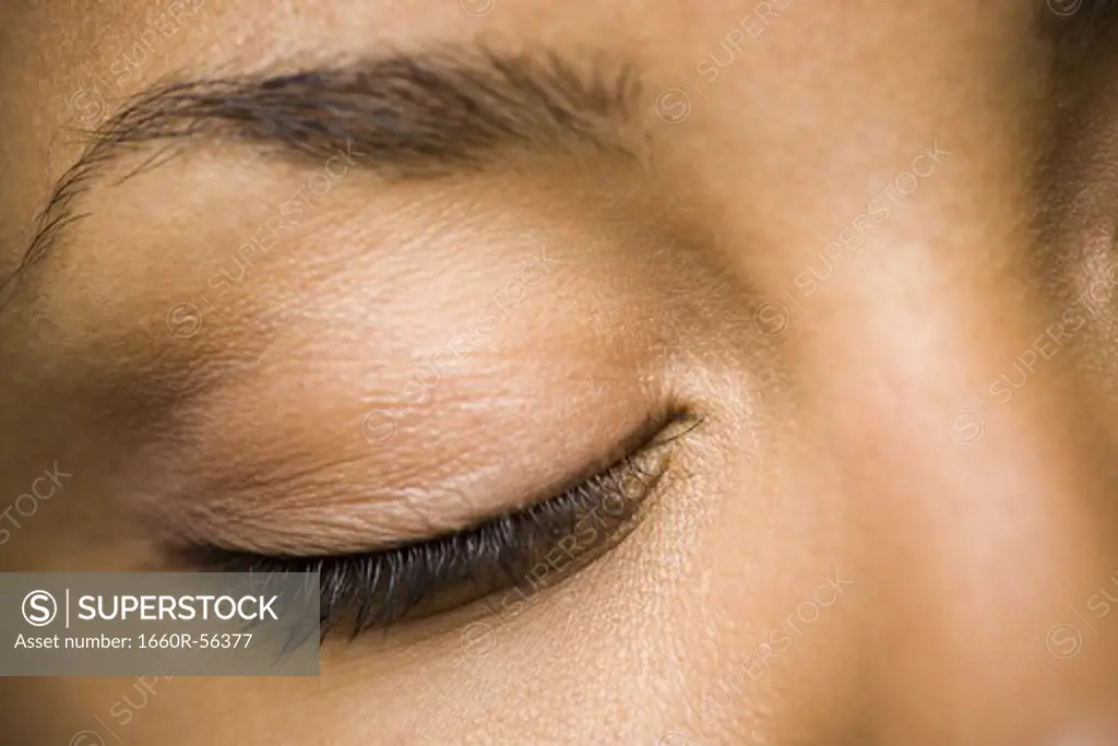 Closeup of woman with closed eyes