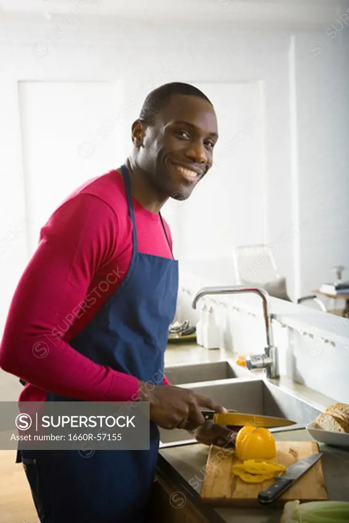 A man preparing food