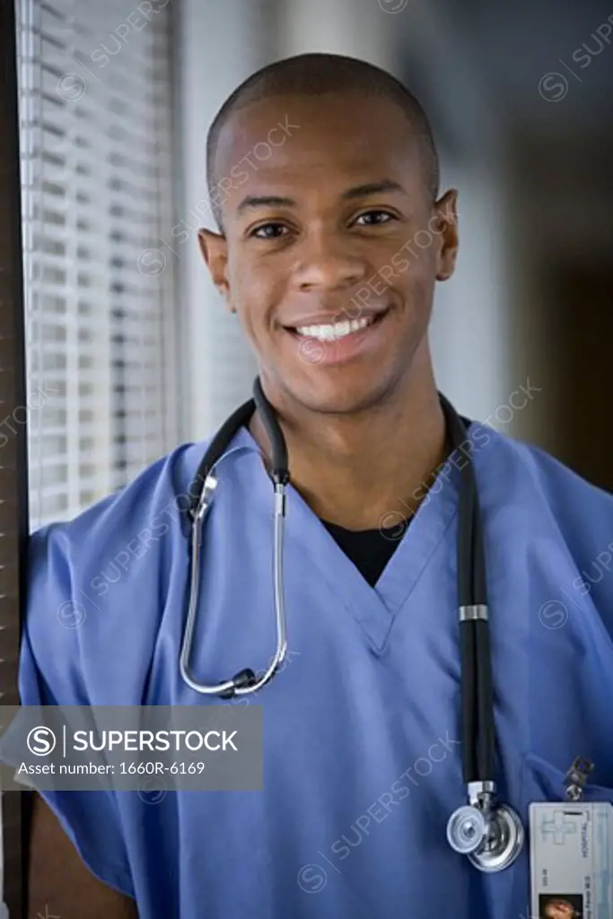 Portrait of a male nurse smiling