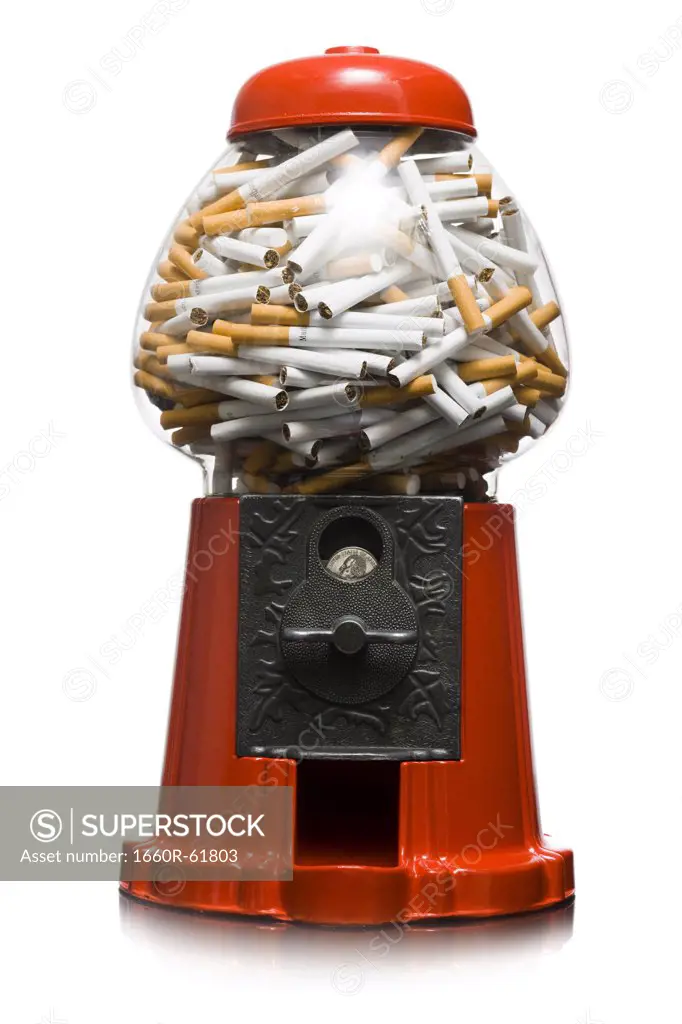 gumball machine full of cigarettes