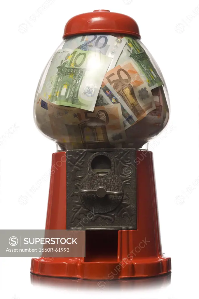 gumball machine full of money