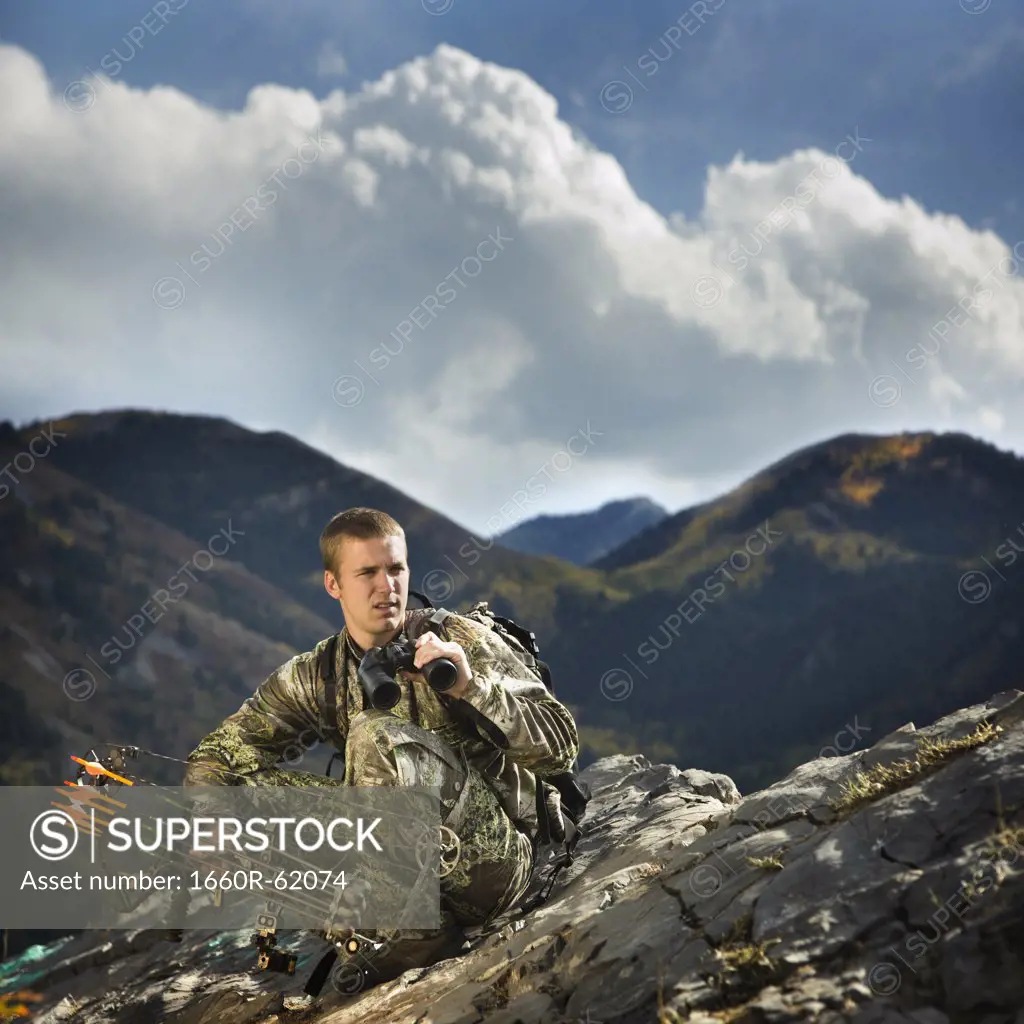 man hunting in the wilderness