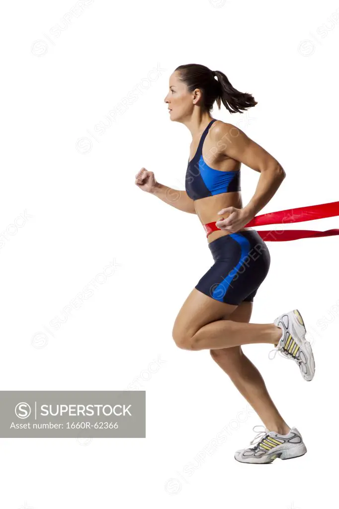Woman athlete at the finish line