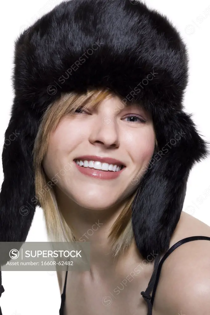 Woman with fur hat