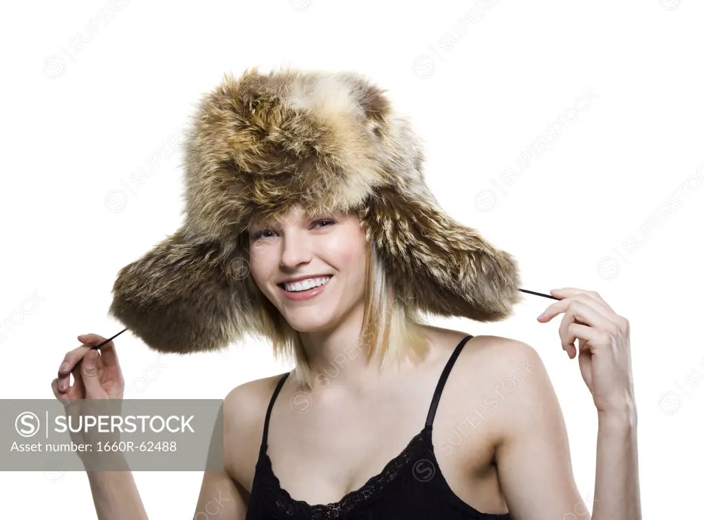 Woman with fur hat