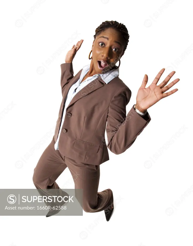 Businesswoman with surprised expression