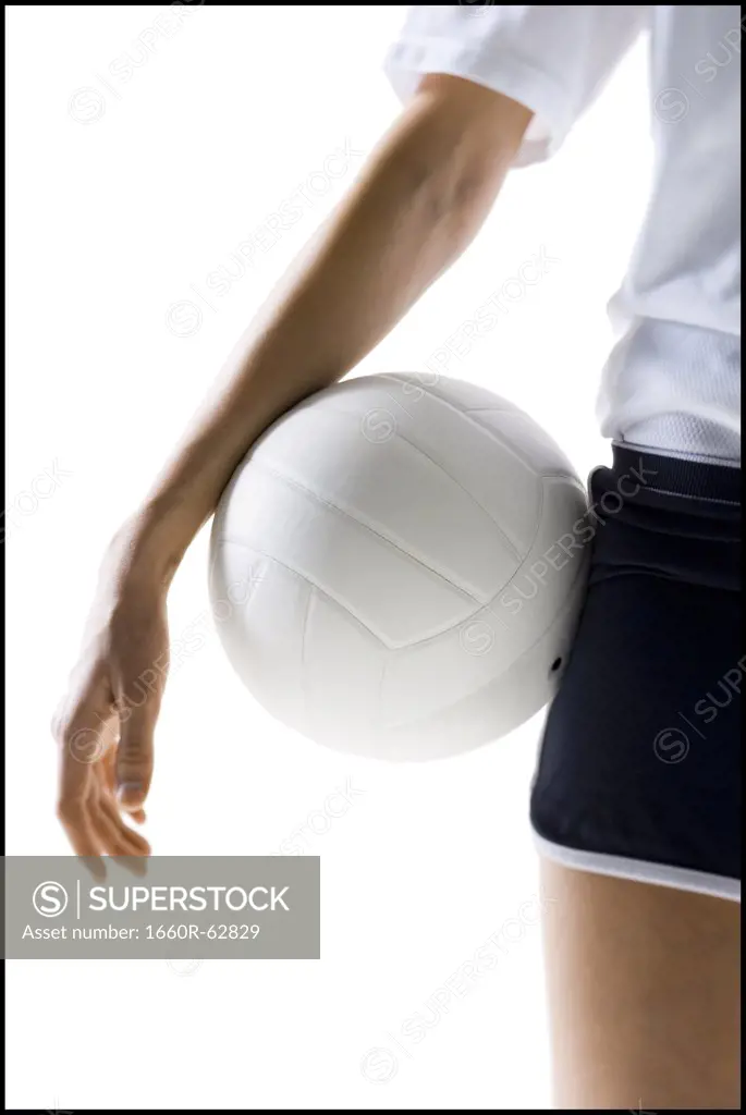 Volleyball player with ball