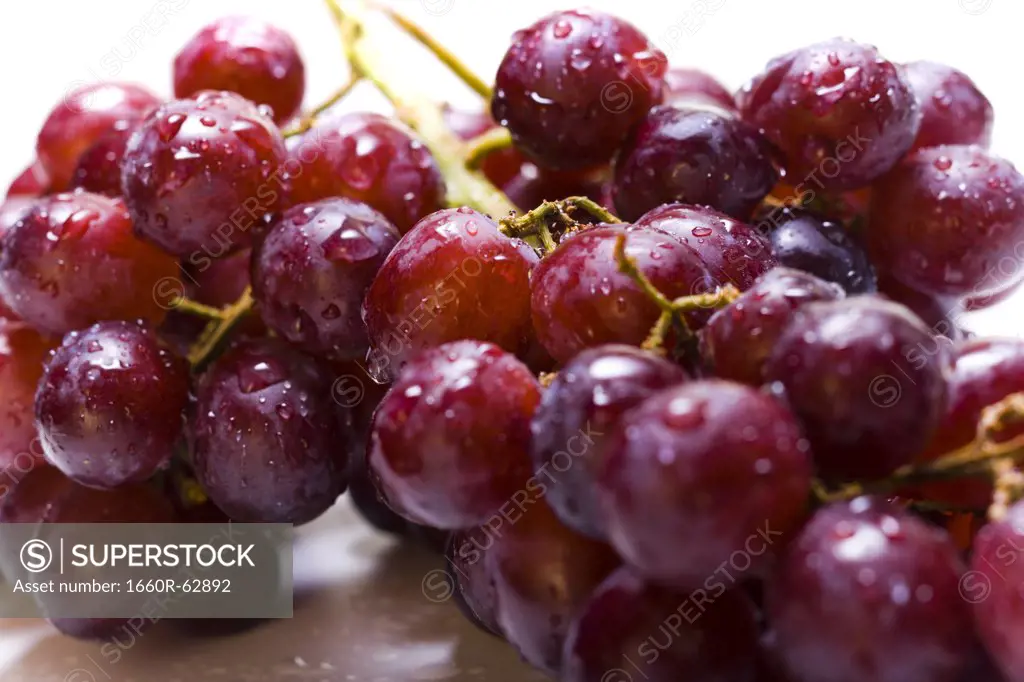 One bunch of red grapes