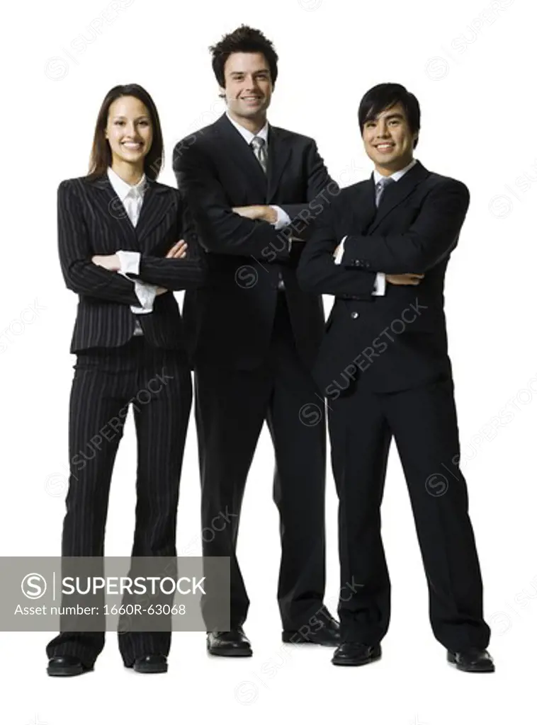 Three business people posing