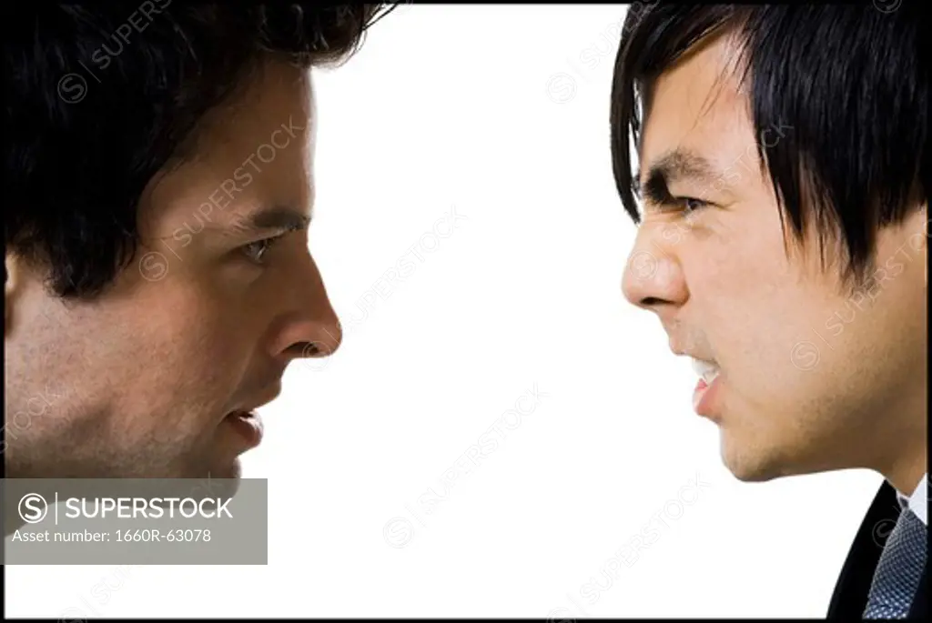 Two businessment arguing with each other