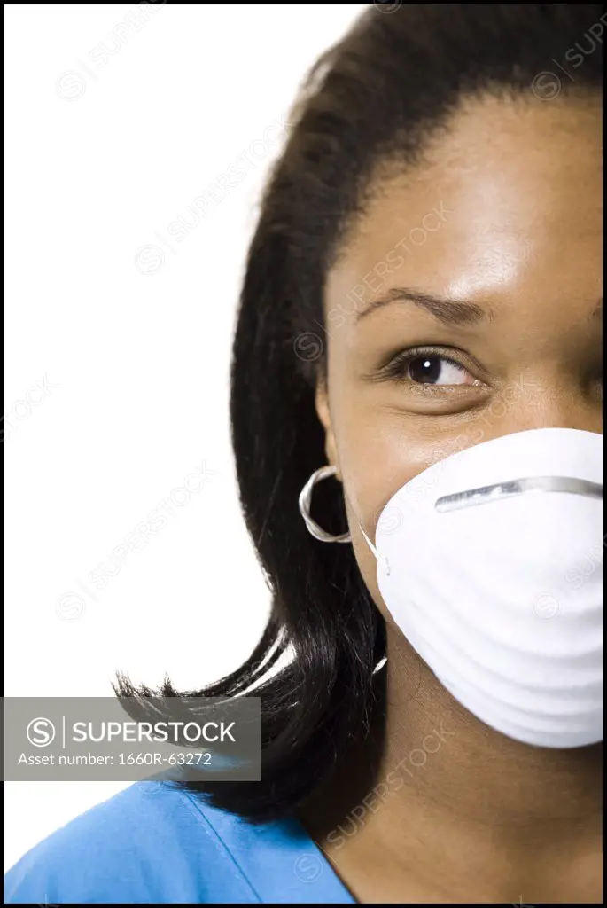 African-American nurse with mask