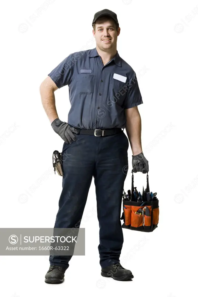 Repairman holding a wrench