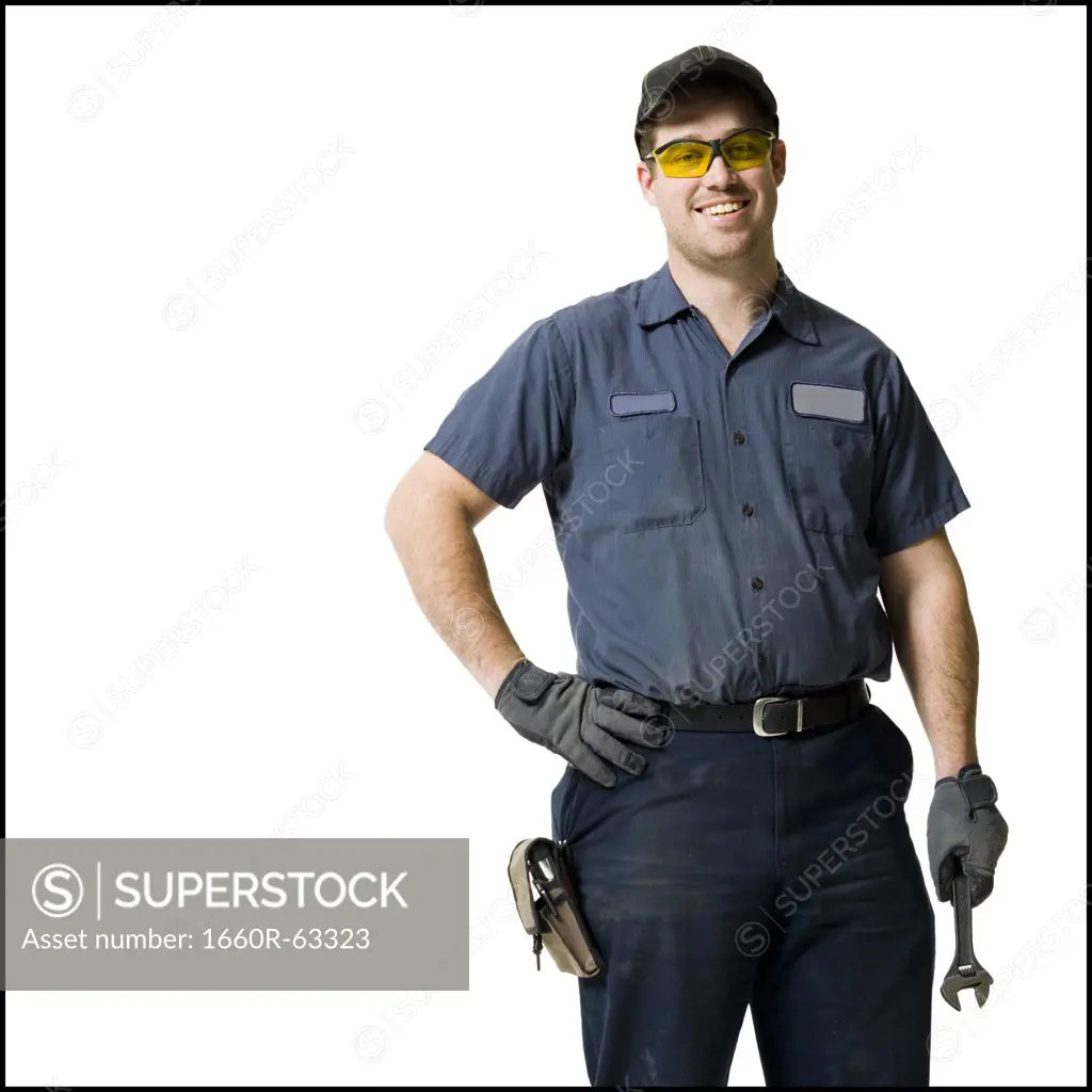 Repairman holding a wrench