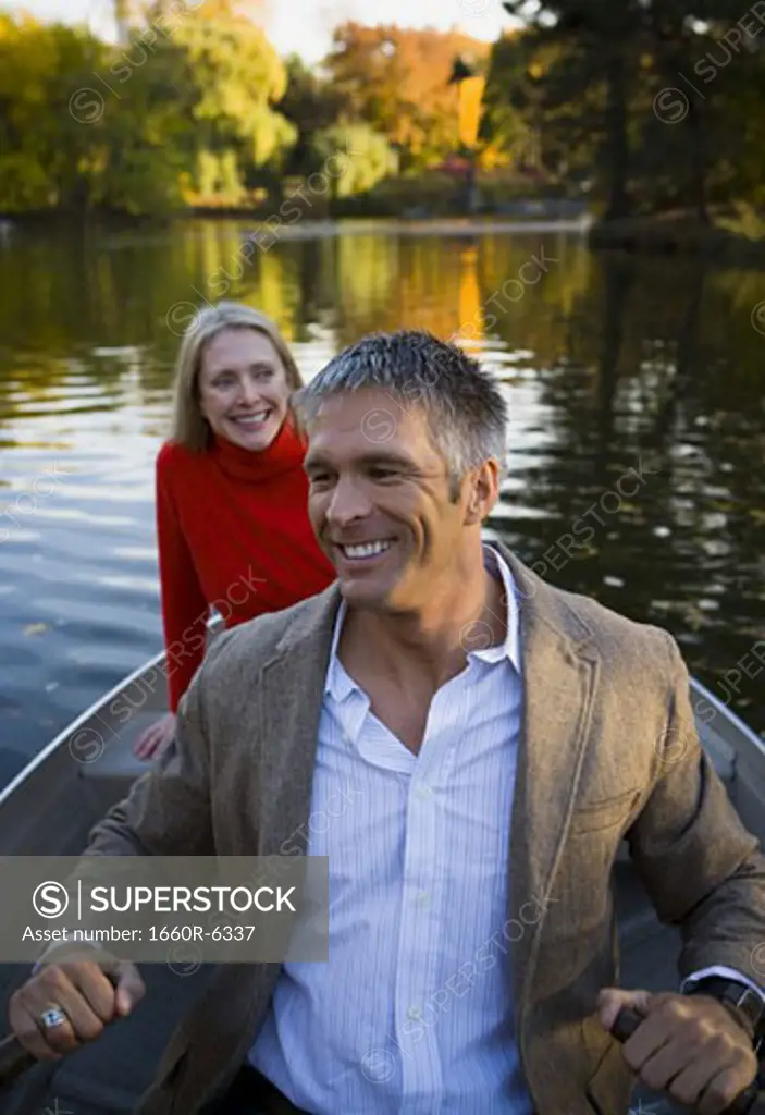 Couple sitting in a boat