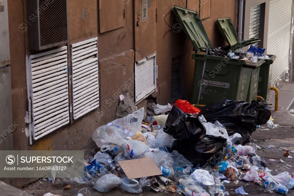 Turkey, Istanbul, Garbage on street