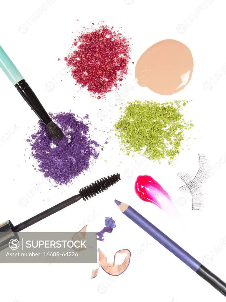 Multi coloured make-up utensils