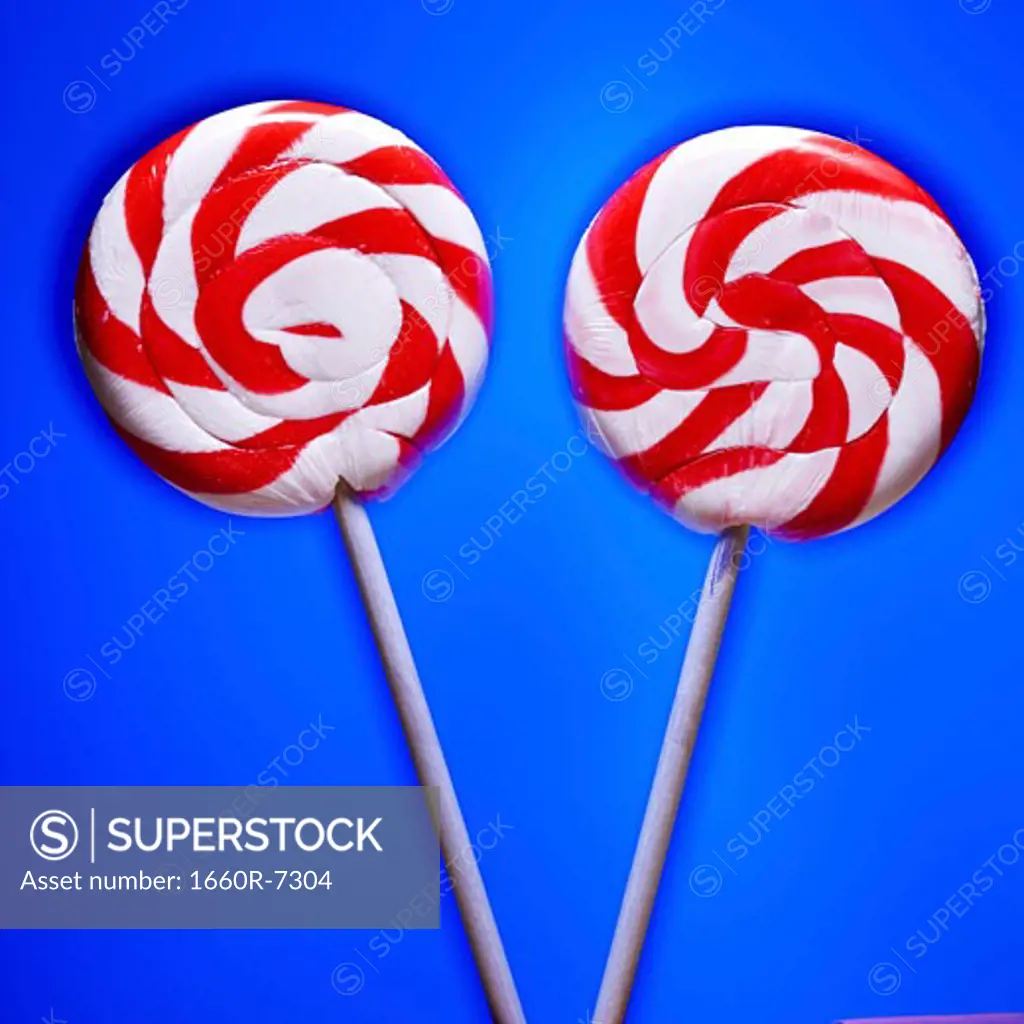 Close-up of two lollipops